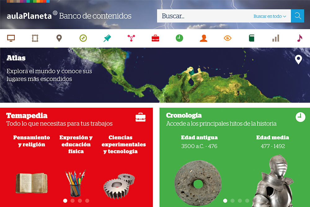Banco de Contenidos aulaPlaneta, a World Book Online Spanish-language reference database