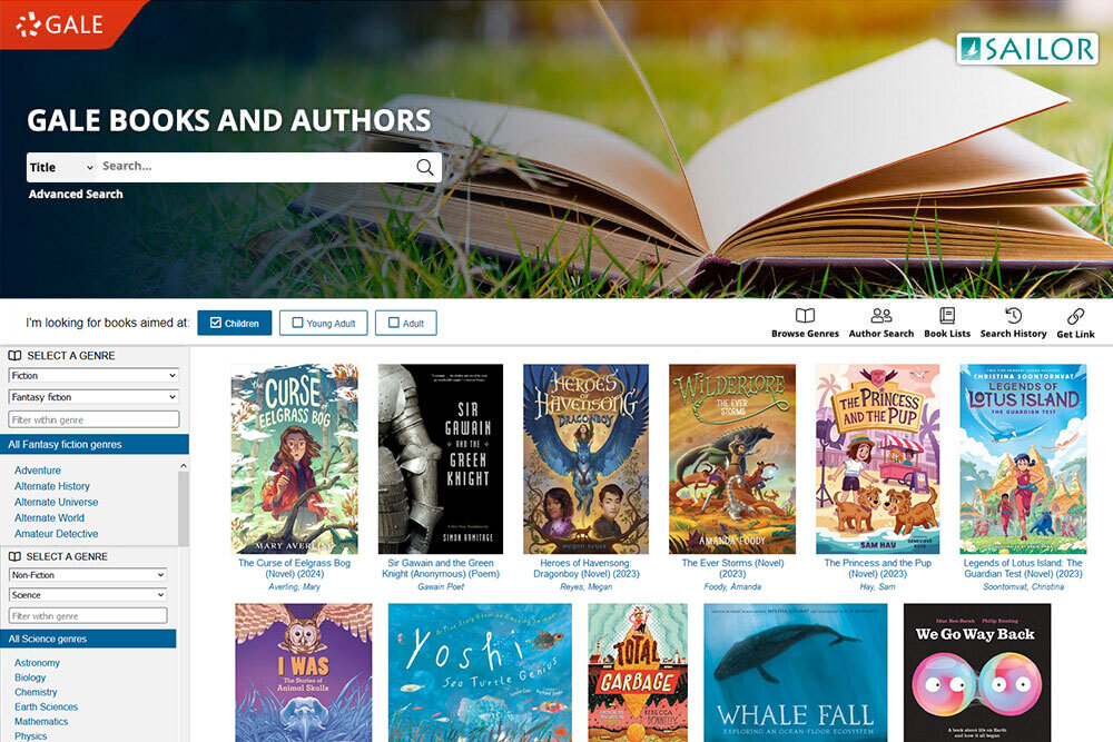 Books and Authors Kids books recommendations - examples of categories to browse
