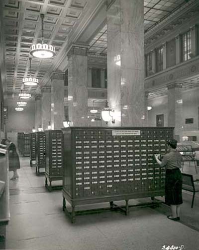 Central library public card catalog