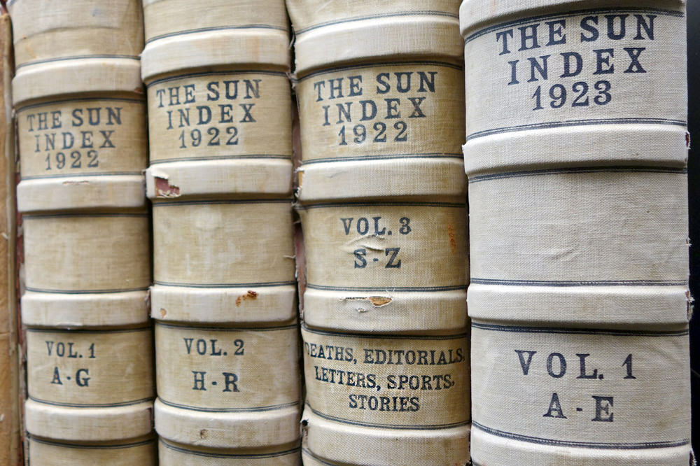 The Sun Index bound volumes from 1922, 1923