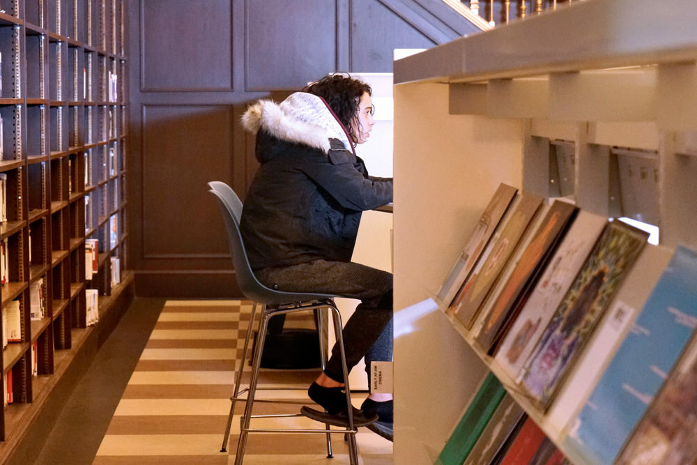 privacy at the library - person in the corner of a room