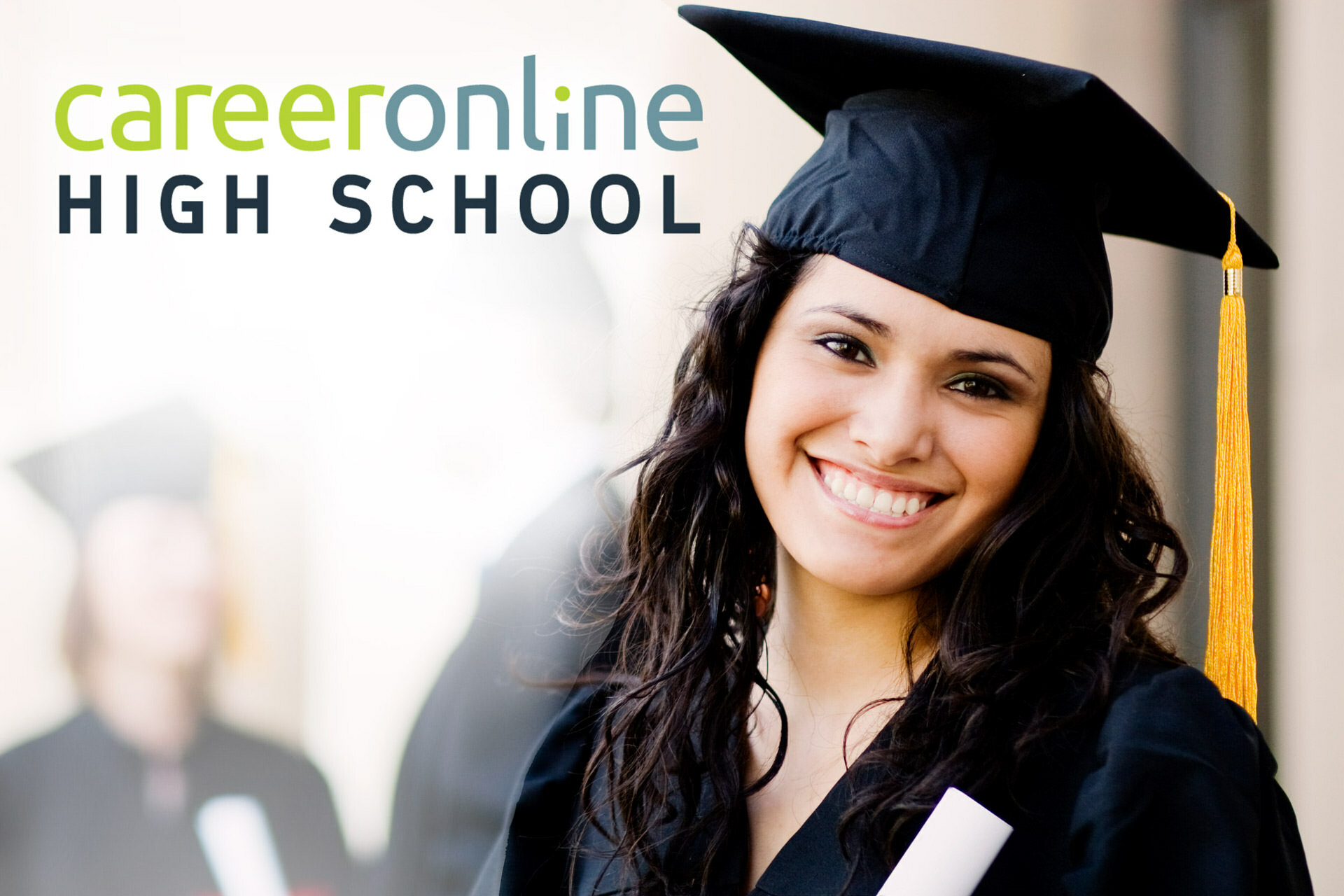 Earn Your High School Diploma - Career Online High School graduate and logo