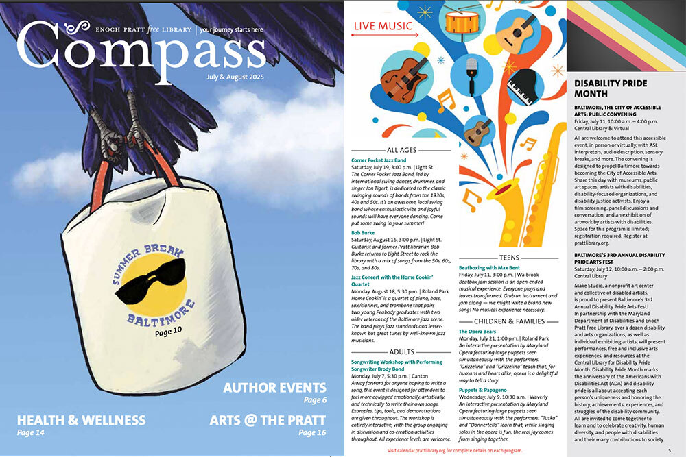 July-August 2025 Compass cover and sample inside page