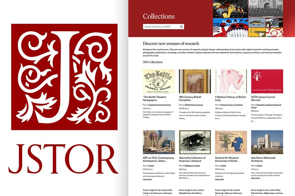 Jstore logo and Collections page