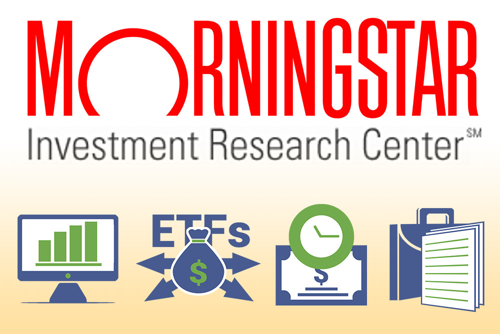Morningstar Investment Research Center logo and financial learning icons