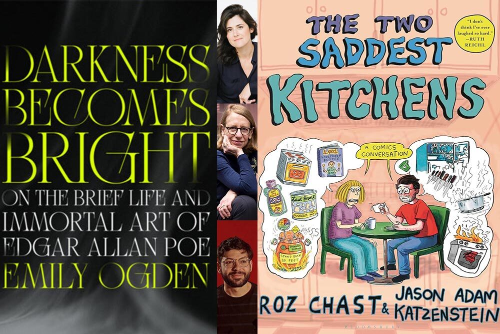 authors Emily Ogden, Roz Chast and Jason Adam Katzenstein, and their books