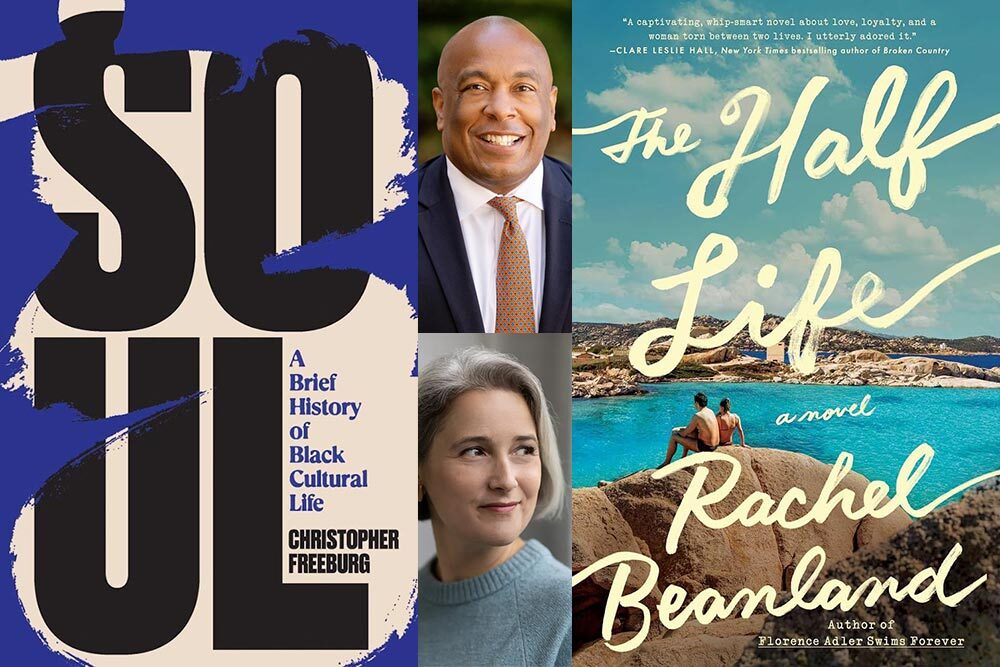 Writers Live! Christopher Freeburg, Rachel Beanland, and their books.