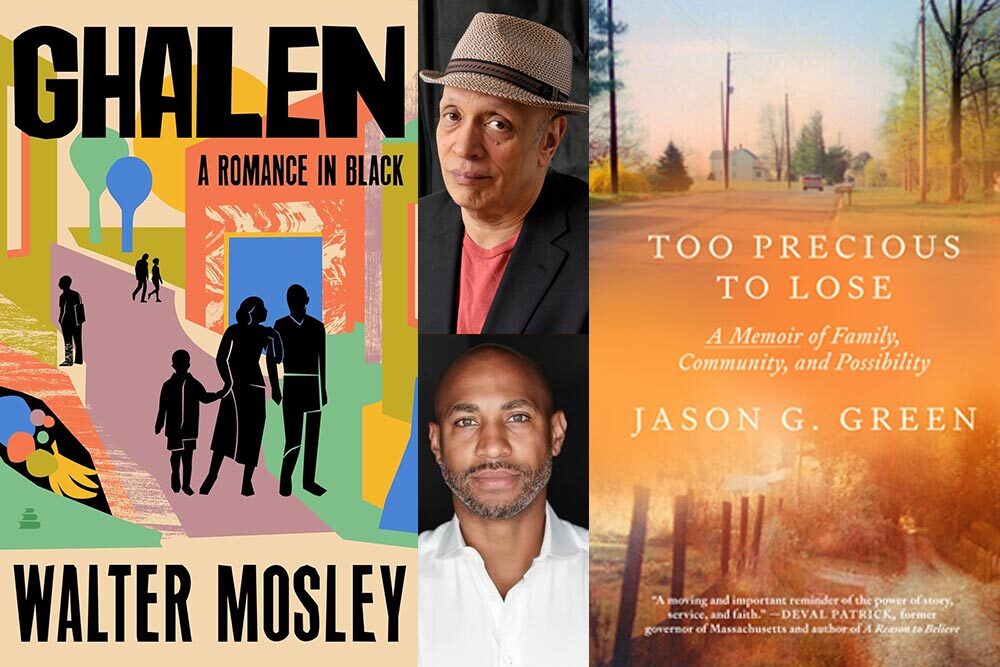 authors Walter Mosley, Jason Green, and their books.