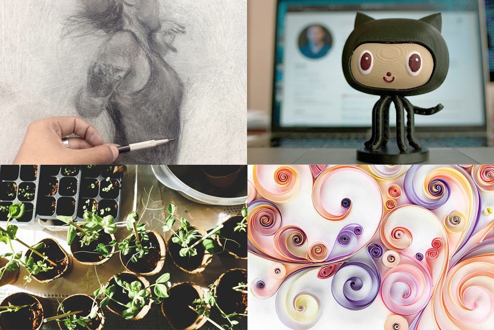 Adults DIY events March 2025, showing 3-D printing, quilling, sketching, seed starting