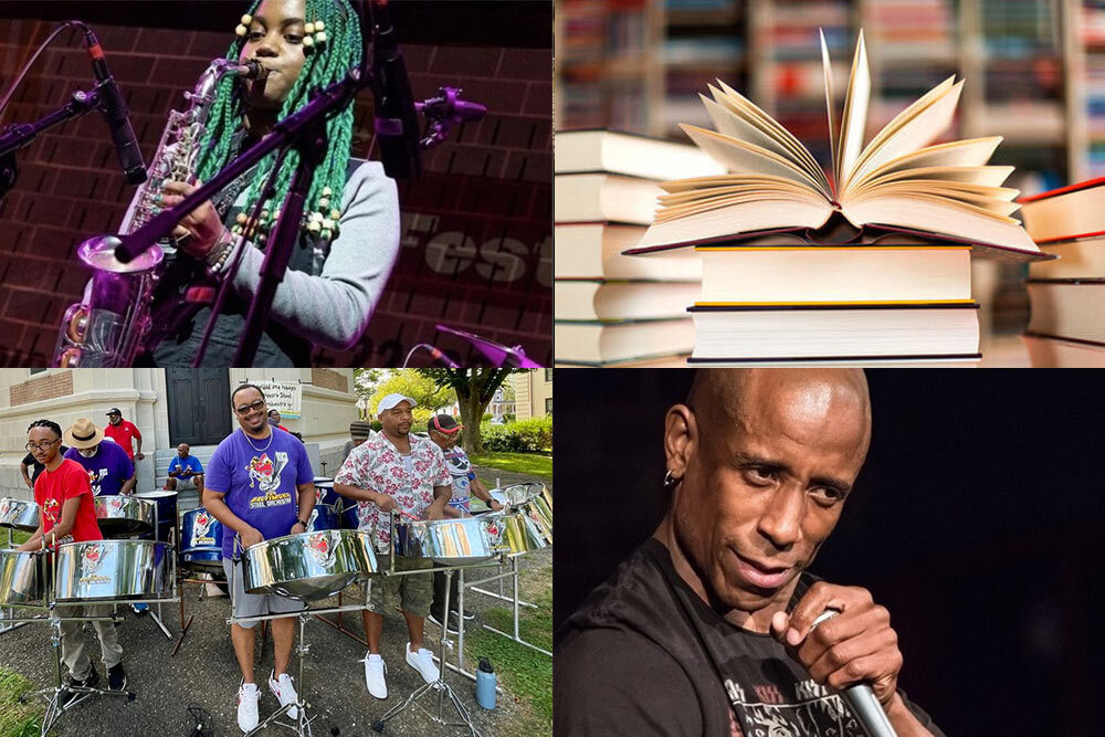 Adults media and more events June 2025 - book-themed events, live music, and comedy