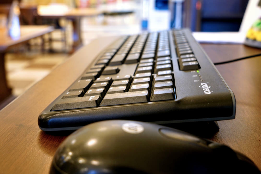 computer keyboard and mouse in Central Library