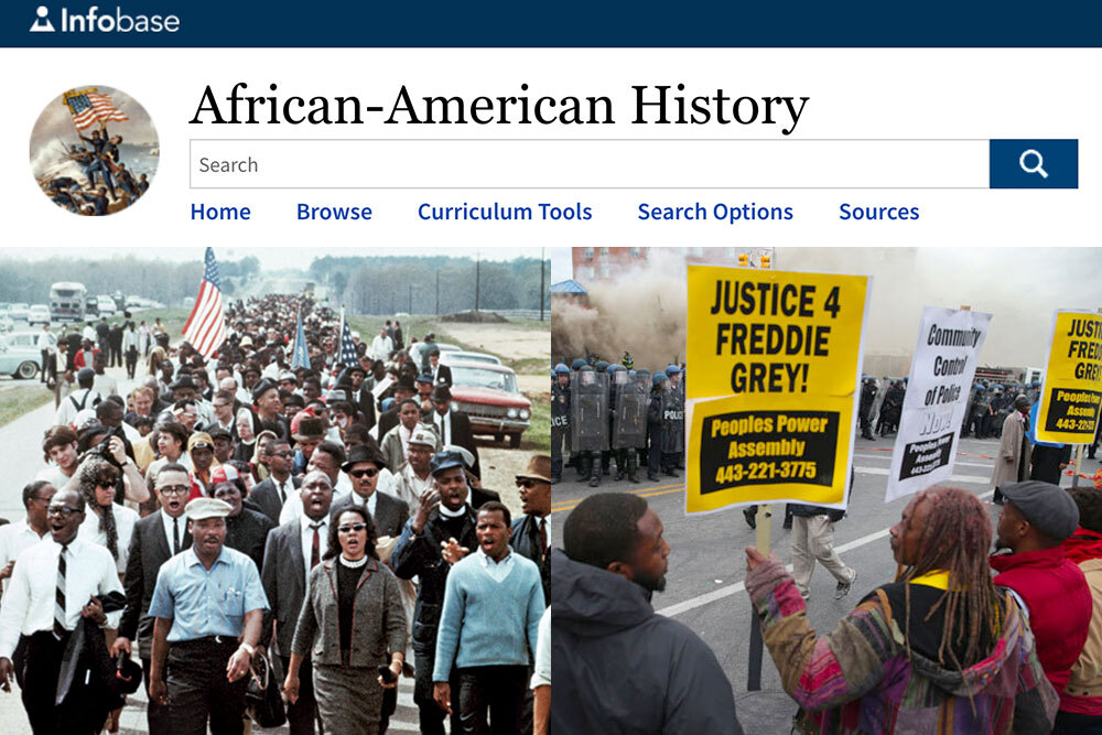 African American History database showing historic protest photos