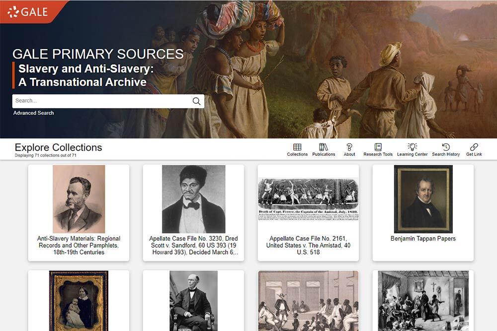 Slavery and Anti-Slavery research database from Gale
