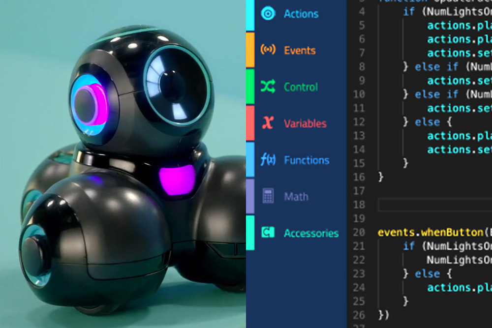 Cue the Coding Robot with example script