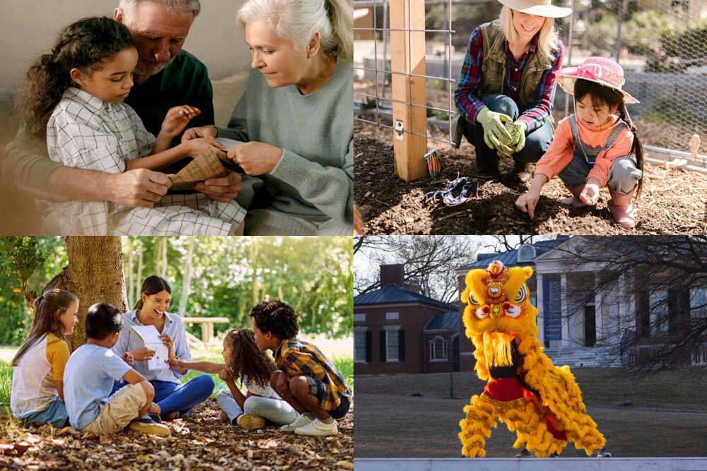 a collage of weekend fun events for young children in May 2026.