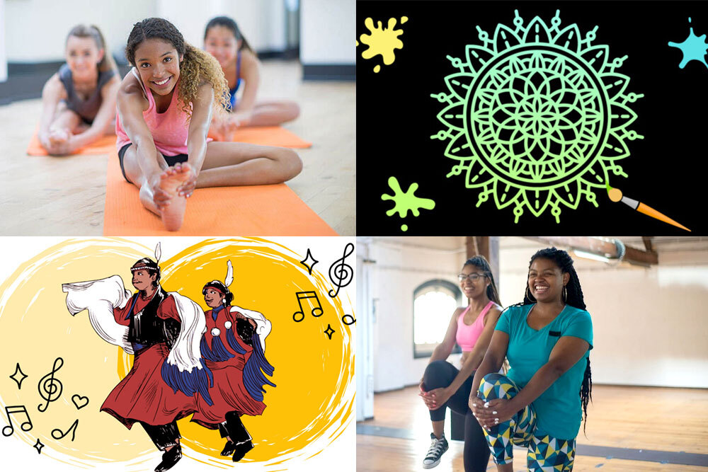wellness events for teens, November 2025, showing yoga, mandala making, Zumba, and native music