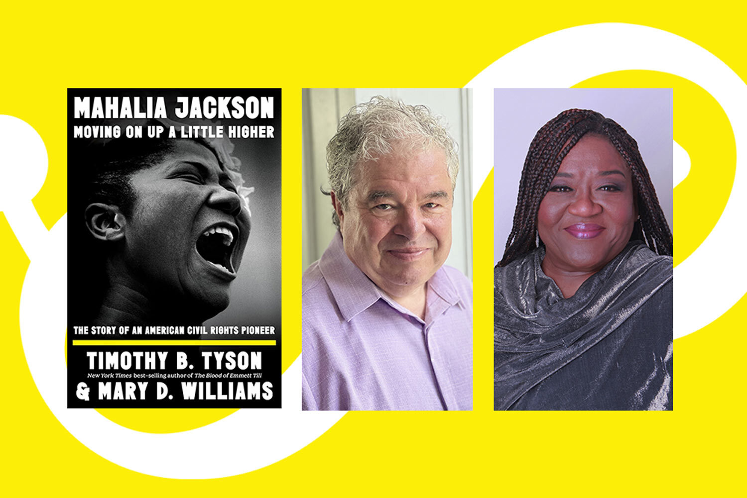 Writers Live! November tickets - Mahalia Jackson book and authors.