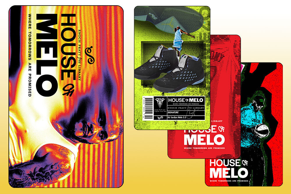 House of Melo Library Collector Cards - Card 3 shown large on the left