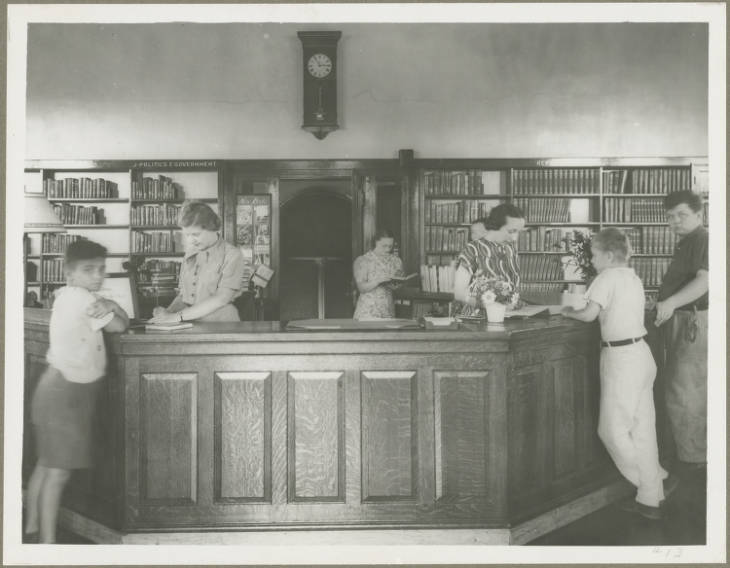 Branch 13 Patterson park circulation desk 1910 1960