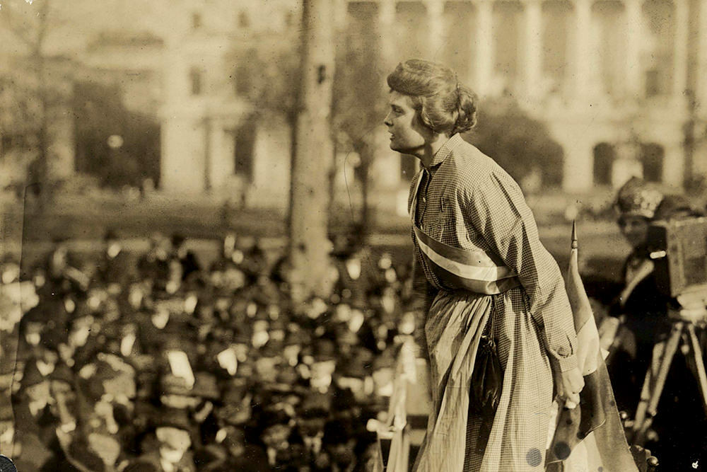 Lucy Branham in Occoquan prison dress, 1919. Library of Congress.
