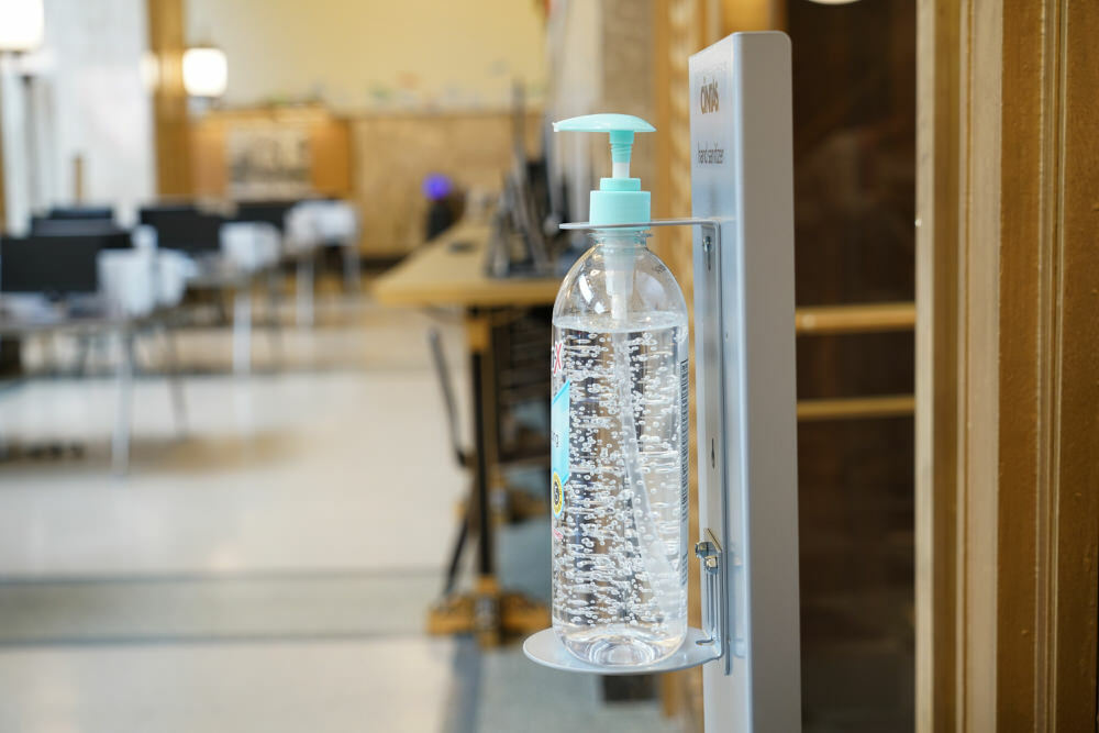 hand sanitizer at the Central Library