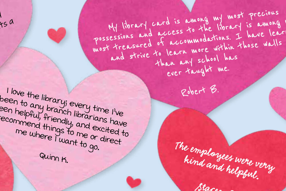 customers testimonials - quotes in hearts from the Compass newsletter
