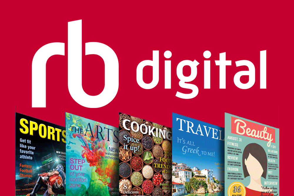 RBdigital magazines - logo with generic magazine covers