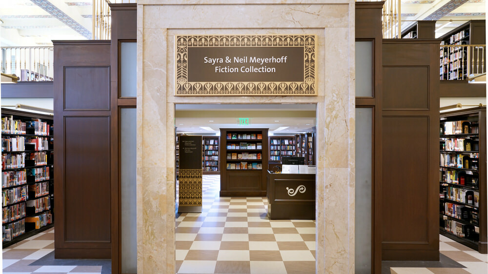 Fiction Department entrance sign
