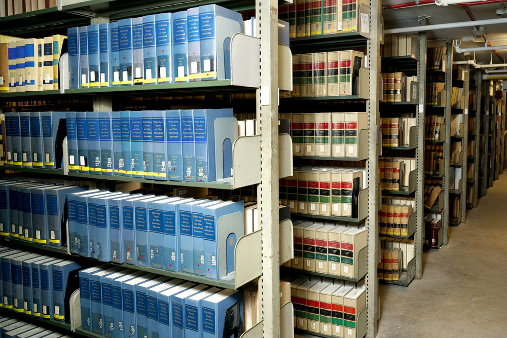 Government Documents - bookshelves in the Central Library stacks