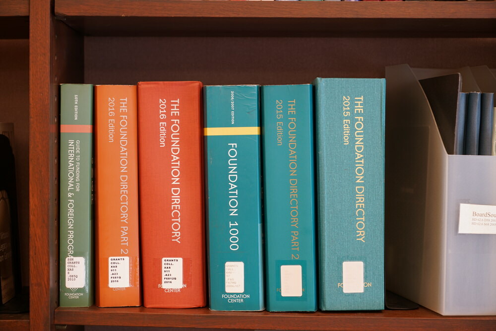 Grants Collection books - Foundation-Directory shelf