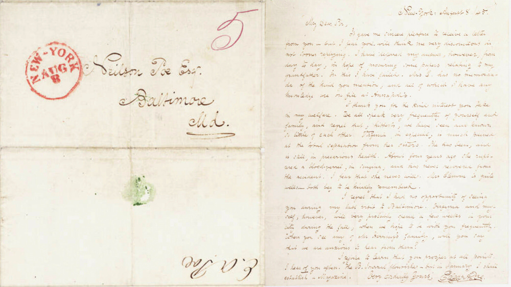 Egdar Allan Poe letter and envelope