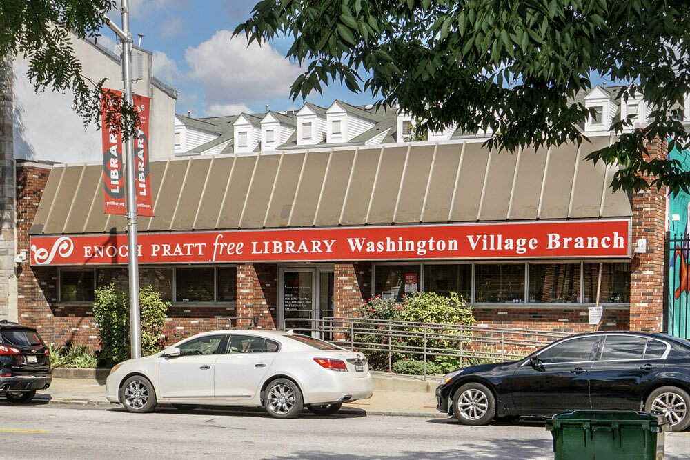 Washington Village Branch street view with cars