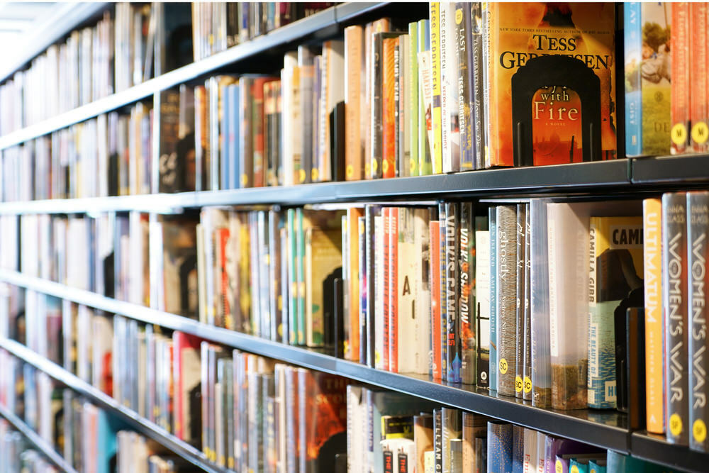 bookshelf in the Fiction Department
