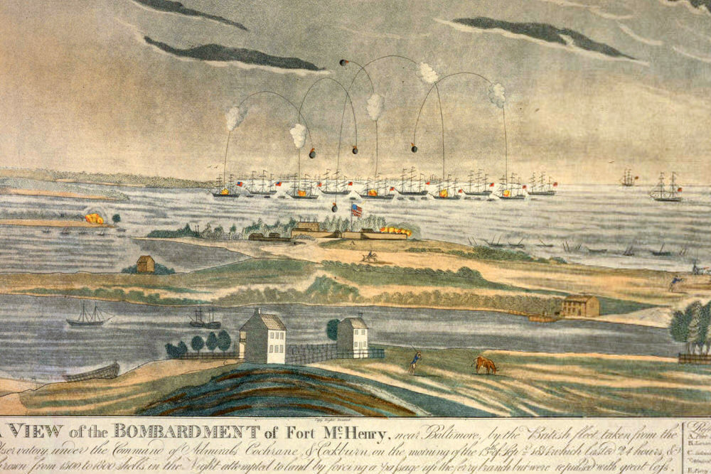 View of the bombardment of Fort McHenry - detail of a print from Digital Maryland