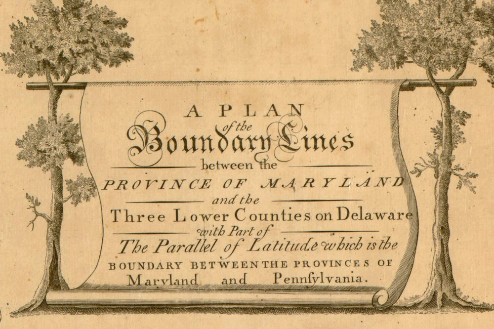 Early Maryland map - Boundary Lines plan detail
