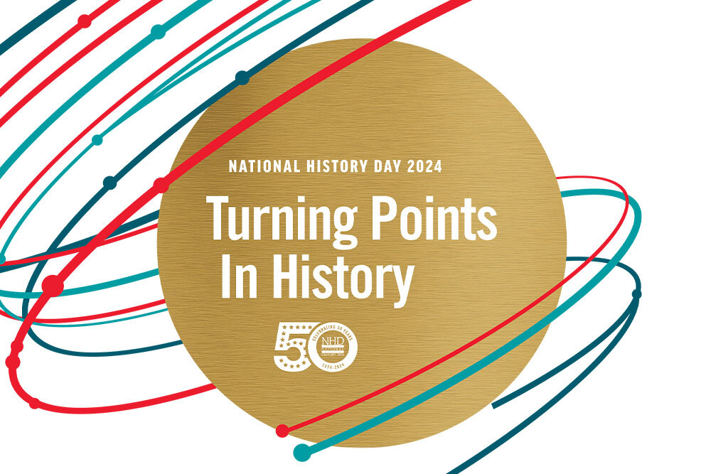 National History Day 2023-2024 logo theme, Turning Points in History - 50 Years