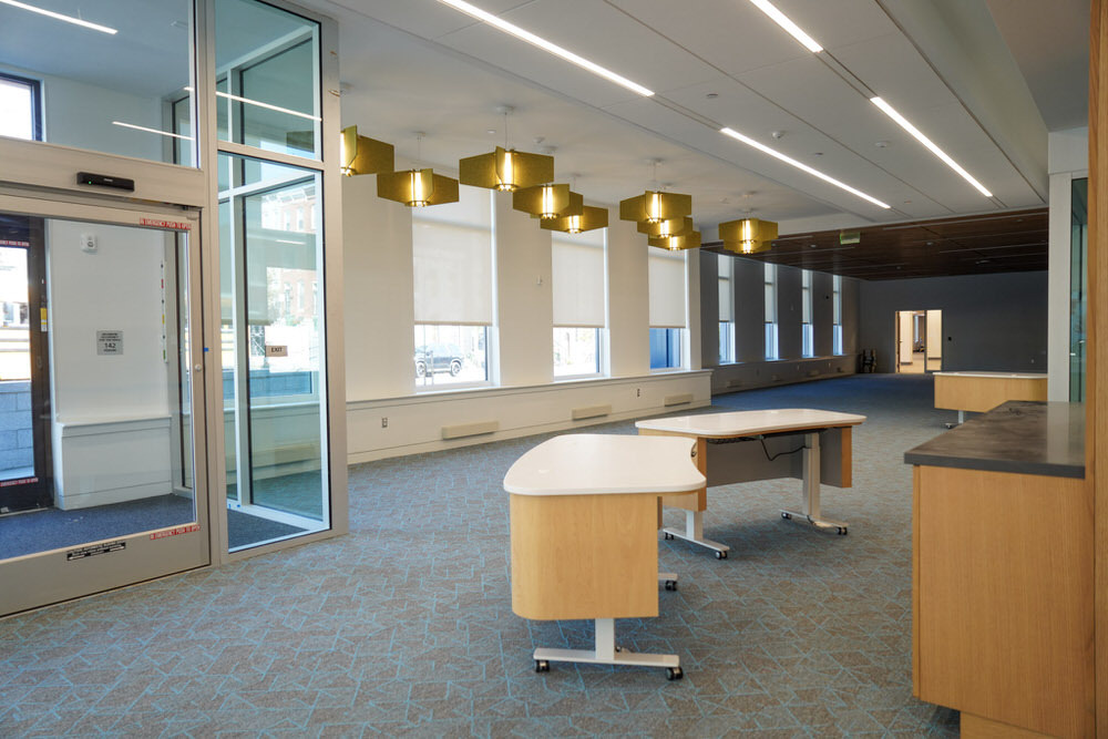 Johnston Square Branch front desk before opening