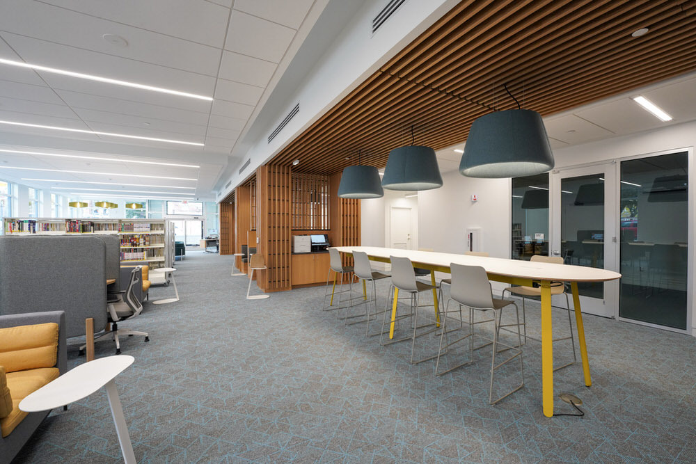 Johnston Square inside with tables and lamps