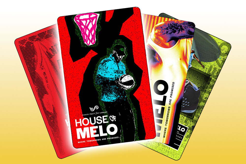 House of Melo library cards collector set with Card 1 highlighted