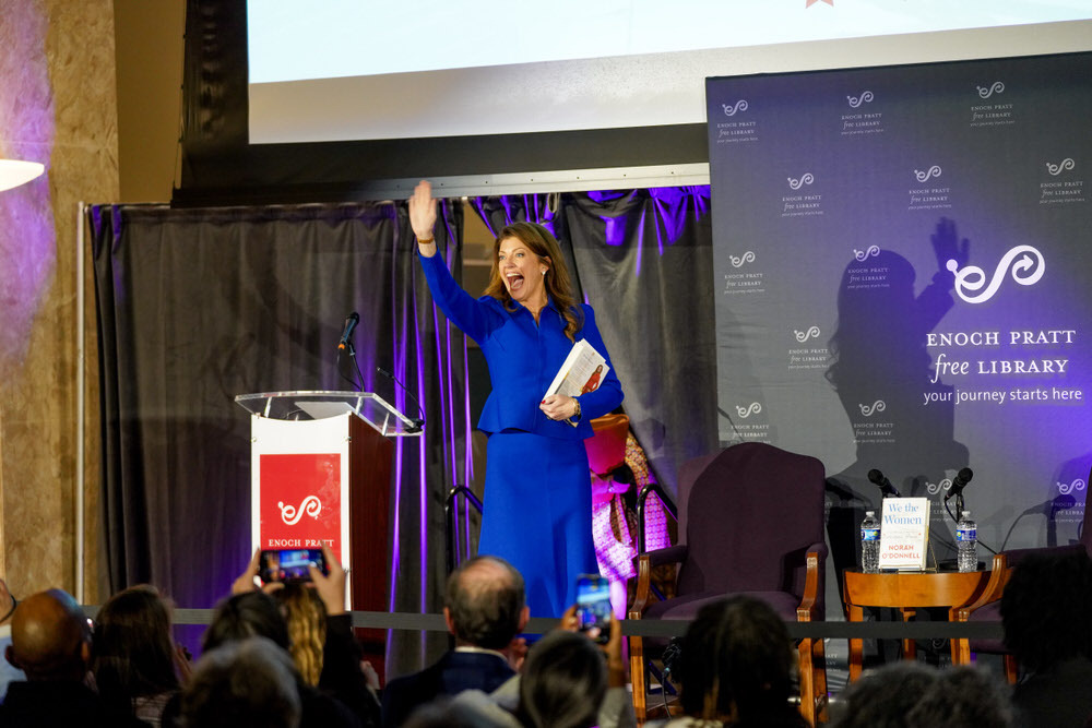 Norah O'Donnell on stage at Writers Live.