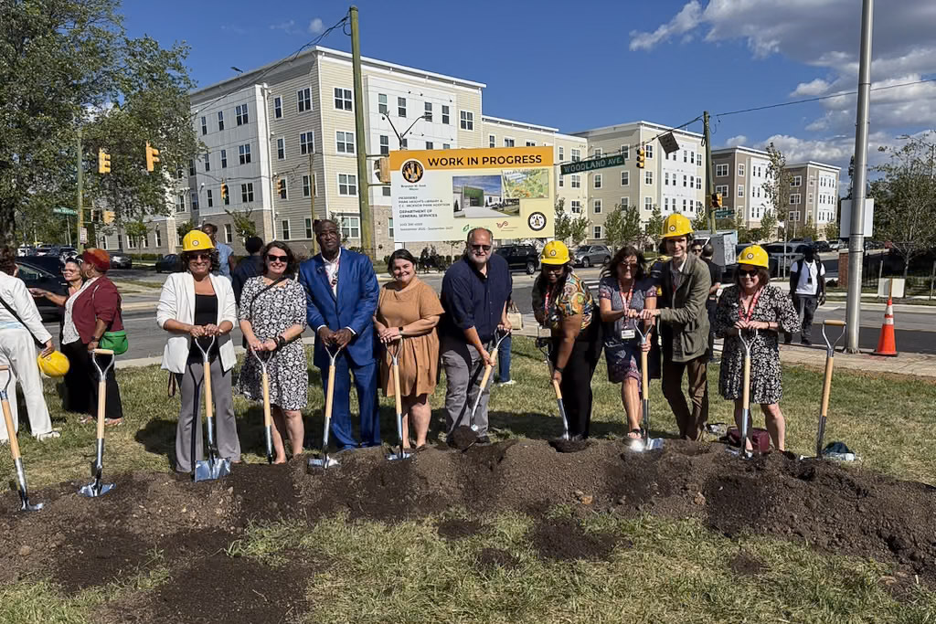 Park Heights Groundbreaking - Pratt staff with shovels and hardhats