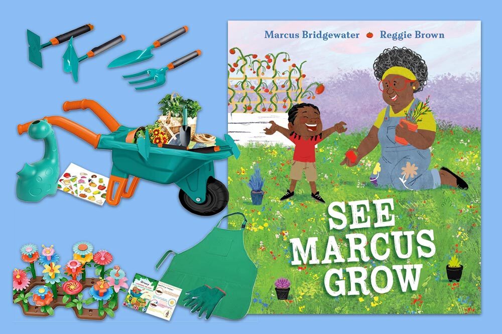 July prize: first gardening kit toys and book