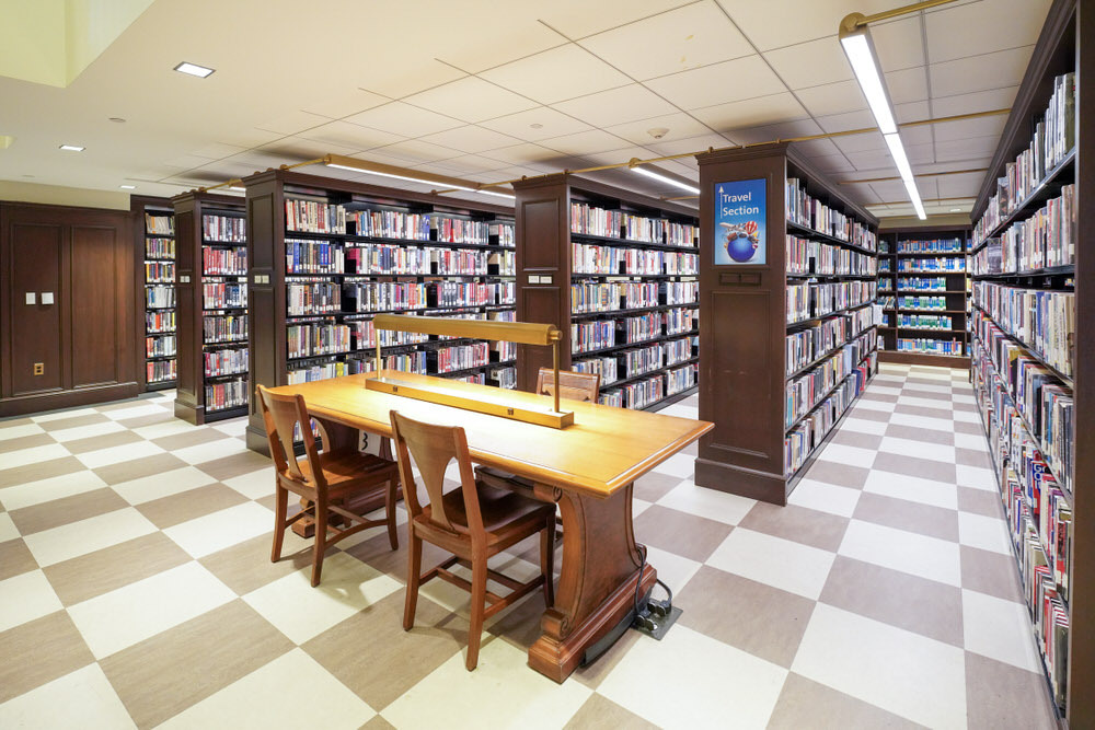 Social Science and History Department tables, chairs, bookshelves