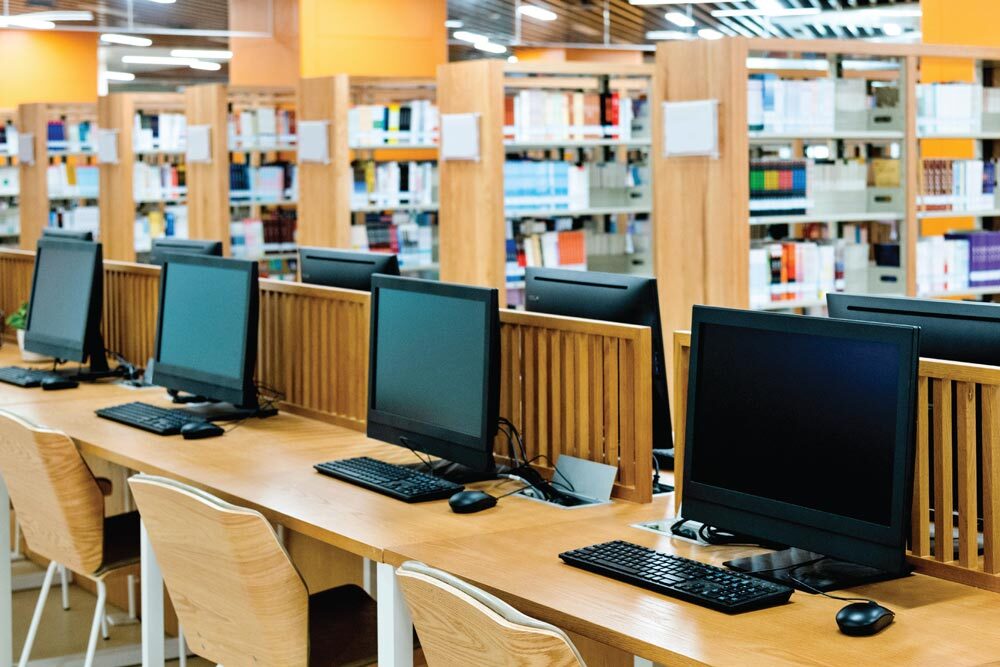 Computers for public use in the library