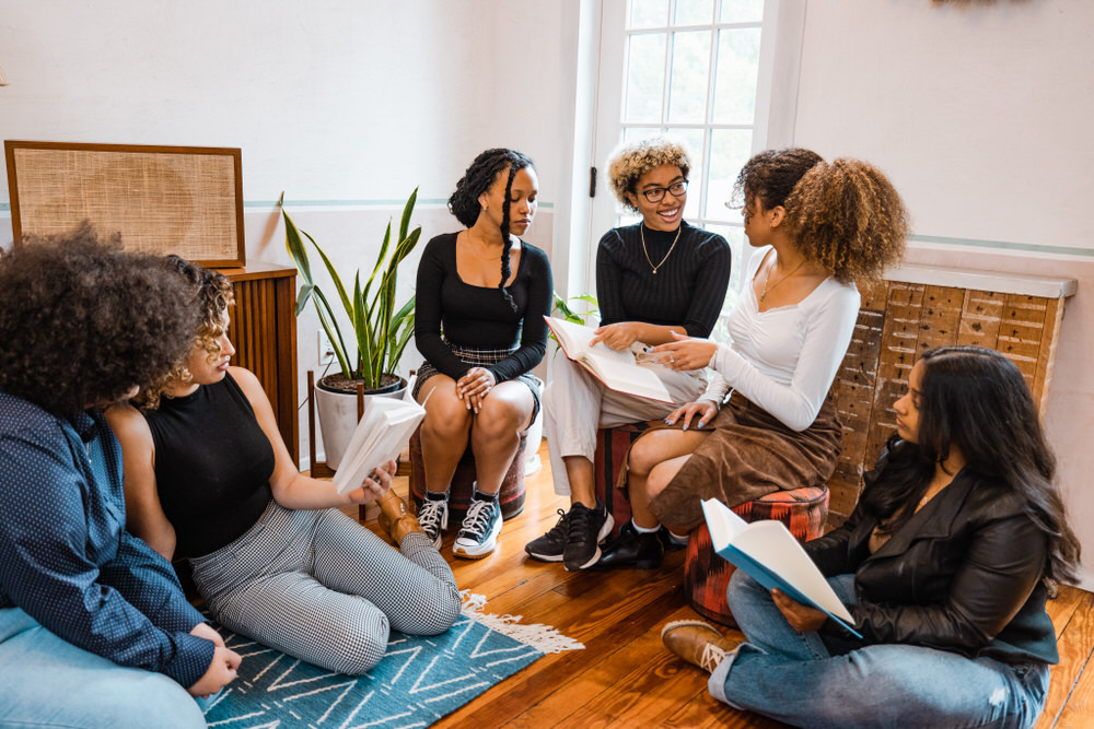 group of adults in a book club