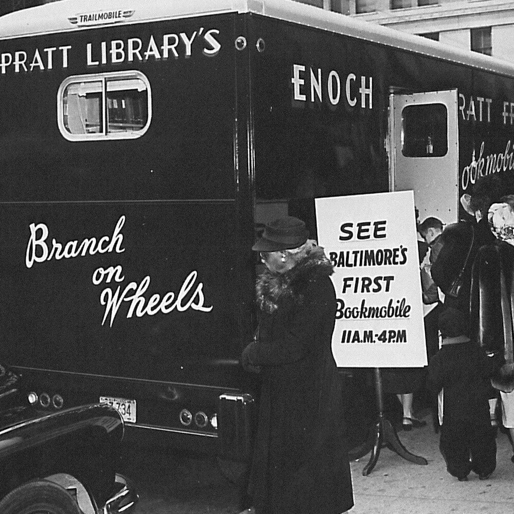 Pratt Library's Branch on Wheels, historic Bookmobile photo