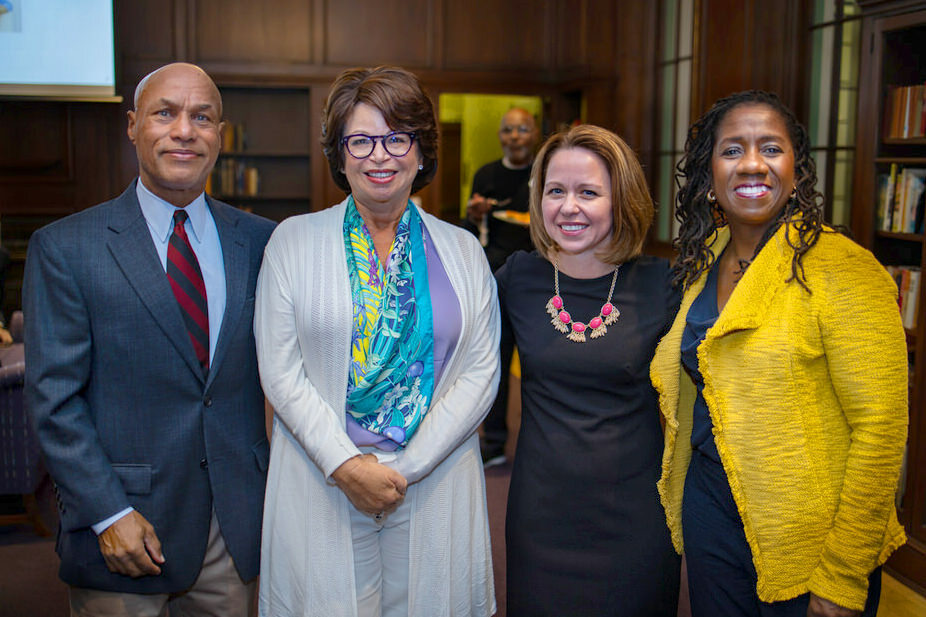 Pratt Board members Vernon Reid, Valerie Jarrett, President and CEO Heidi Daniel, and Sherrilyn Ifill