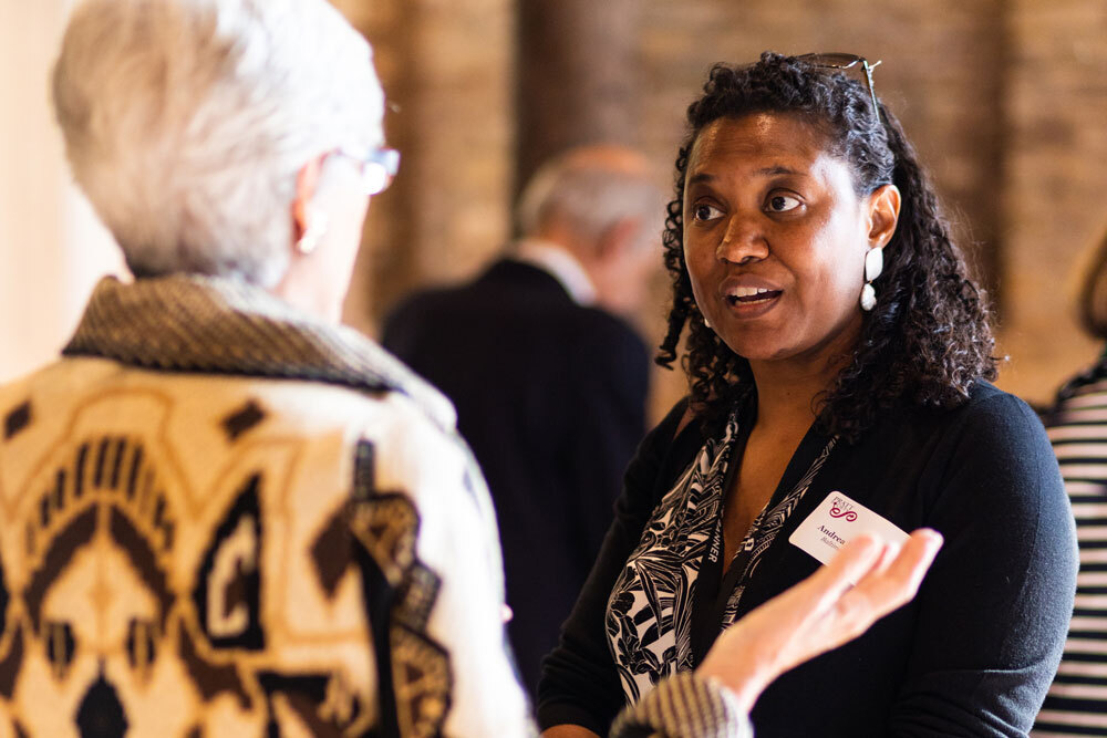 Pratt Society event- two women talking