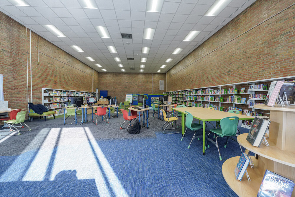 Brooklyn Branch renovated with blue carpet