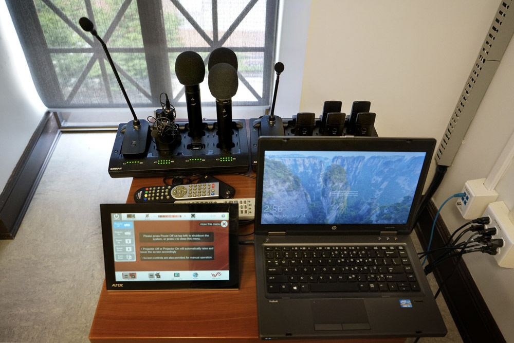 Wheeler Auditorium at Central Library - audio tech equipment